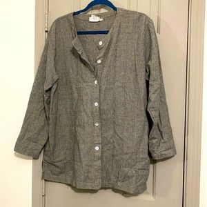 Hot Cotton Black and White Linen Cotton Blend Top